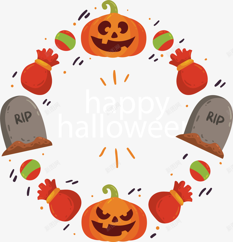 南瓜坟墓万圣节标题框矢量图ai免抠素材_新图网 https://ixintu.com happyhalloween 万圣节 万圣节快乐 南瓜头 坟墓 矢量png 矢量图