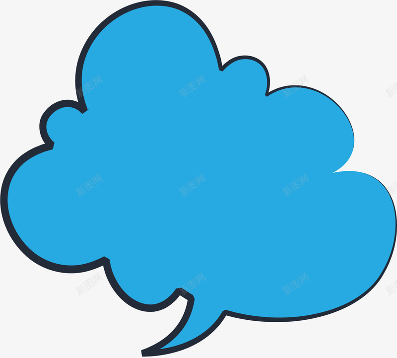 手绘蓝色云朵对话框png免抠素材_新图网 https://ixintu.com 小清新 手绘云朵 水彩 简约 蓝色云朵 蓝色对话框