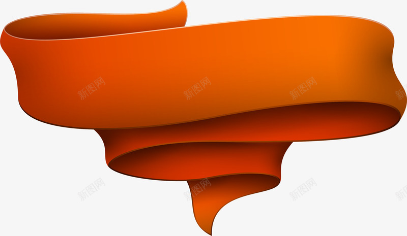 橙色简约标签png免抠素材_新图网 https://ixintu.com 标题框 横幅 橙色标签 绸带 缎带 装饰图案