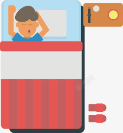 床头框卡通人物睡觉插画高清图片