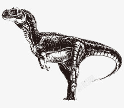 黑白手绘远古恐龙矢量图素材