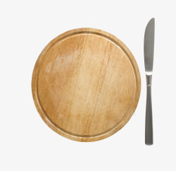 棕色刀叉棕色木质纹理木圆盘和刀叉实物高清图片