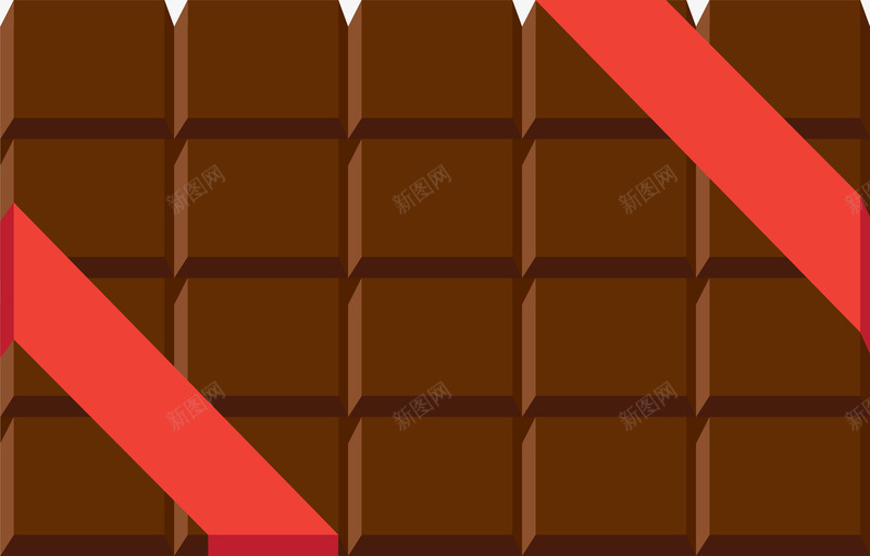 巧克力块边框纹理png免抠素材_新图网 https://ixintu.com 一板巧克力 免抠PNG 卡通 巧克力 红色彩带 边框