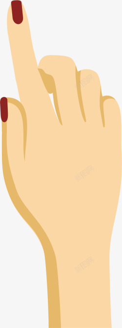 涂红色指甲油的手指矢量图素材