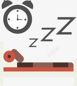 睡眠健康按时上床睡觉矢量图高清图片