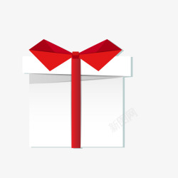 红白折纸风格装饰折纸风格白色礼物盒矢量图高清图片
