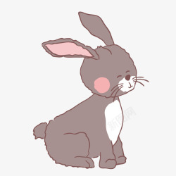 手绘兔子插画矢量图素材