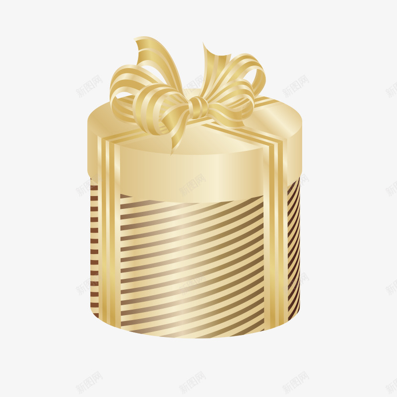 礼物盒金色立体png免抠素材_新图网 https://ixintu.com 礼物盒 立体 装饰 金色