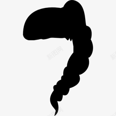 女性头发形状一侧图标图标