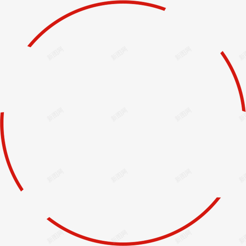 红色简约线条圆圈边框纹理png免抠素材_新图网 https://ixintu.com 免抠PNG 圆圈 简约 红色 线条 边框纹理