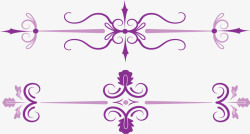 紫色欧式花藤标题框矢量图素材