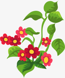 鲜花丛林卡通植物装饰图案高清图片