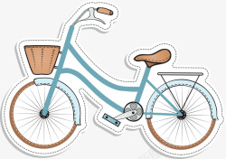 单车带孩子游玩卡通自行车高清图片