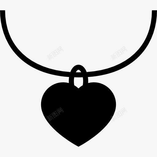 心形吊坠图标png_新图网 https://ixintu.com 吊坠 形状 心 轮廓 项链 项链的形状 首饰 黑色