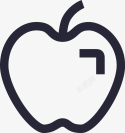 苹果剪影手绘苹果简笔画矢量图图标高清图片