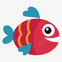 可爱的红鱼卡通世界海洋日红鱼元素矢量图高清图片