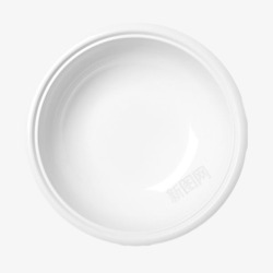 白色光滑的陶瓷制品碟子俯视图素材