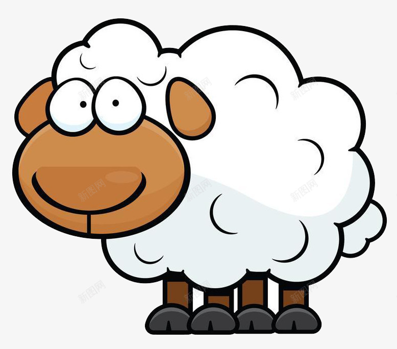 卡通小羊png免抠素材_新图网 https://ixintu.com 免费 免费素材 动物 可爱 小羊 黑山羊