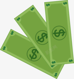 卡通绿色的货币素材