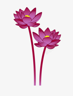 红色荷花素材