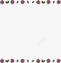 粉色小花标题框素材