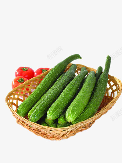 健康蔬菜png免抠素材_新图网 https://ixintu.com 篮子 绿色 西红柿 黄瓜