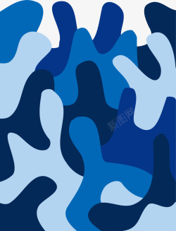 视觉海洋蓝色边框蓝色卡通水流高清图片
