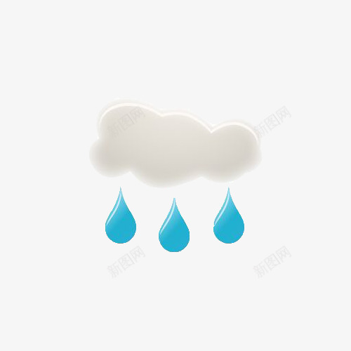 下雨的云png免抠素材_新图网 https://ixintu.com 一朵云 下雨的云彩 天气 标志 蓝色与白色 雨天 雨滴