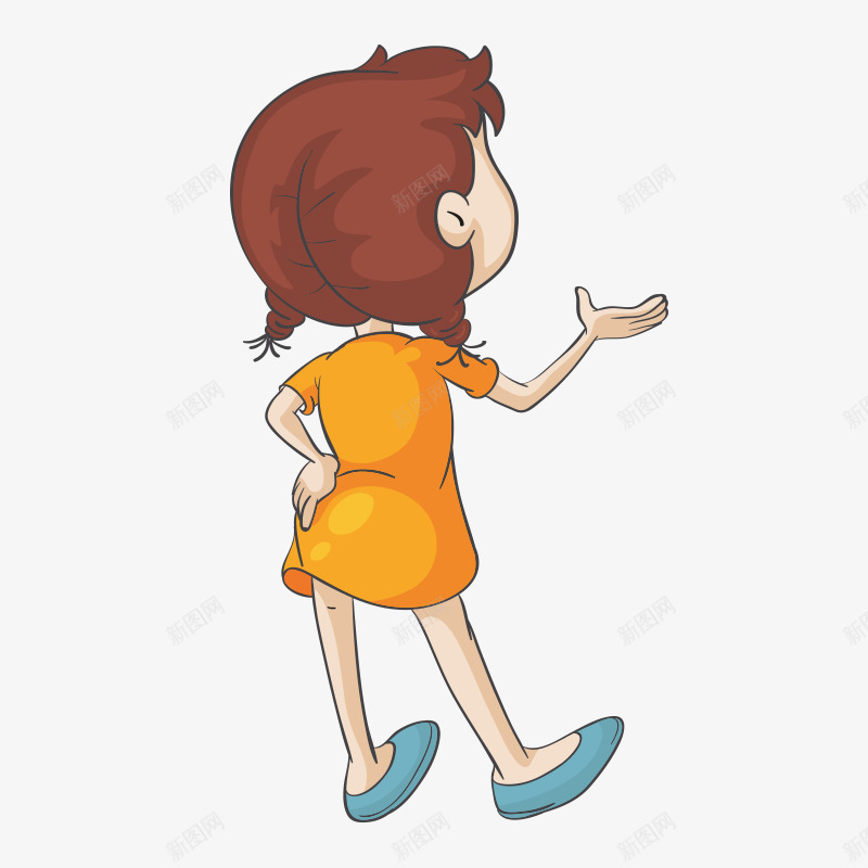 小女孩的背面png免抠素材_新图网 https://ixintu.com 儿童 卡通人物 卡通素材 孩子