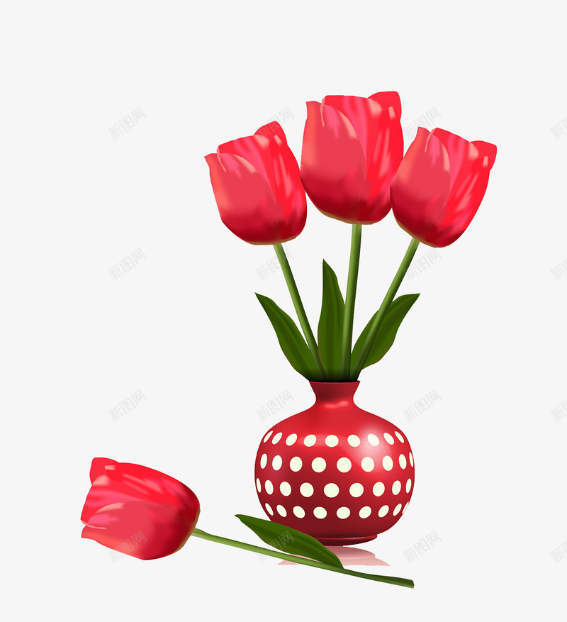 彩绘鲜花花瓶png免抠素材_新图网 https://ixintu.com 彩绘鲜花 手绘花卉 花朵 花瓶