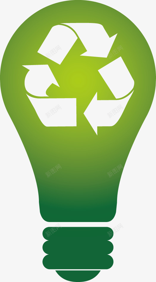 环保灯泡图标png_新图网 https://ixintu.com 公益 创意 形状 标志 灯 灯泡 环保 环境 绿化 节能