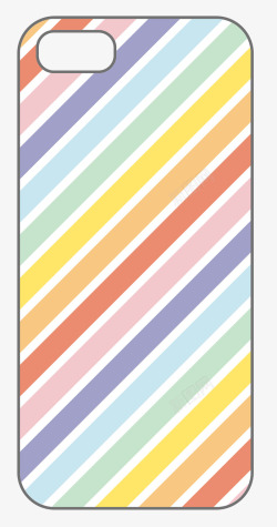 苹果手机壳彩虹色斜向手机壳高清图片