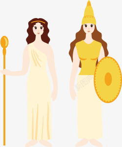 古希腊神女神卡通风格矢量图高清图片
