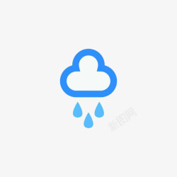 雨水图标手绘蓝色雨天图标高清图片