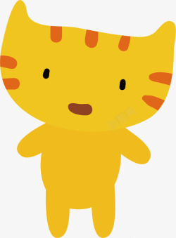 黄色猫玩偶矢量图素材