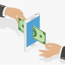 手机取钱智能手机存取钱功能矢量图高清图片