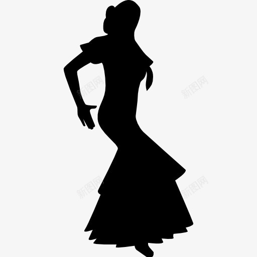 弗拉门戈的女人剪影图标png_新图网 https://ixintu.com 女 弗拉门戈 弗拉门戈的图标 演员 舞者 舞蹈 轮廓形状