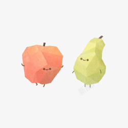 几何形状的苹果和梨素材