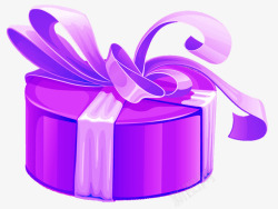 紫色铁盒紫色圆形礼物盒子高清图片