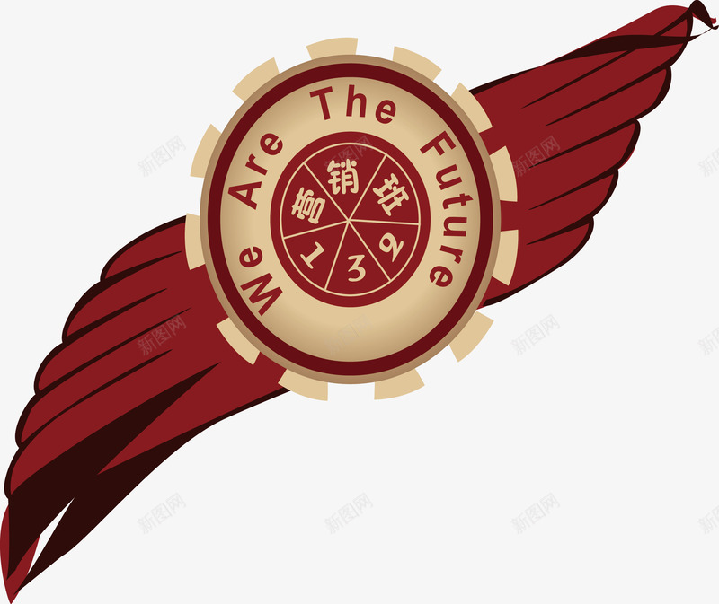 班级标志logo图标png_新图网 https://ixintu.com 图案 手表形状logo 班级 班级图案 红色logo
