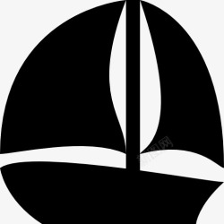 帆船形状帆船的黑色剪影图标高清图片