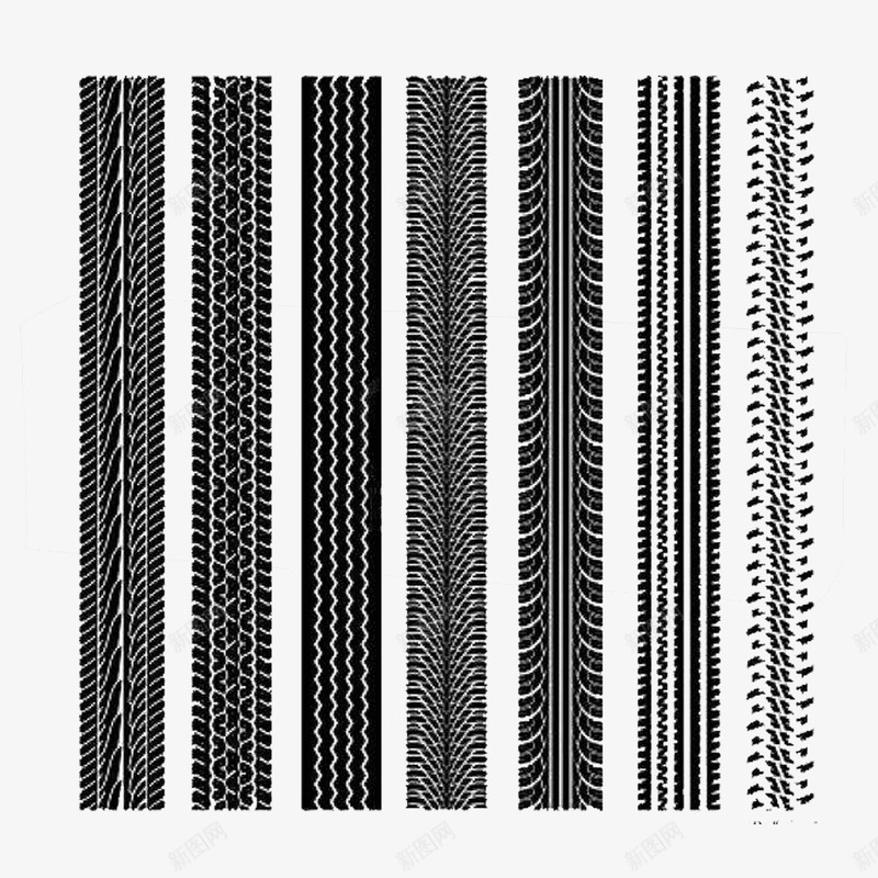 车胎痕迹png免抠素材_新图网 https://ixintu.com 水印 痕迹 车胎 轮胎痕迹 黑白 车辙 线