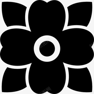 花的夏日海滩图标图标