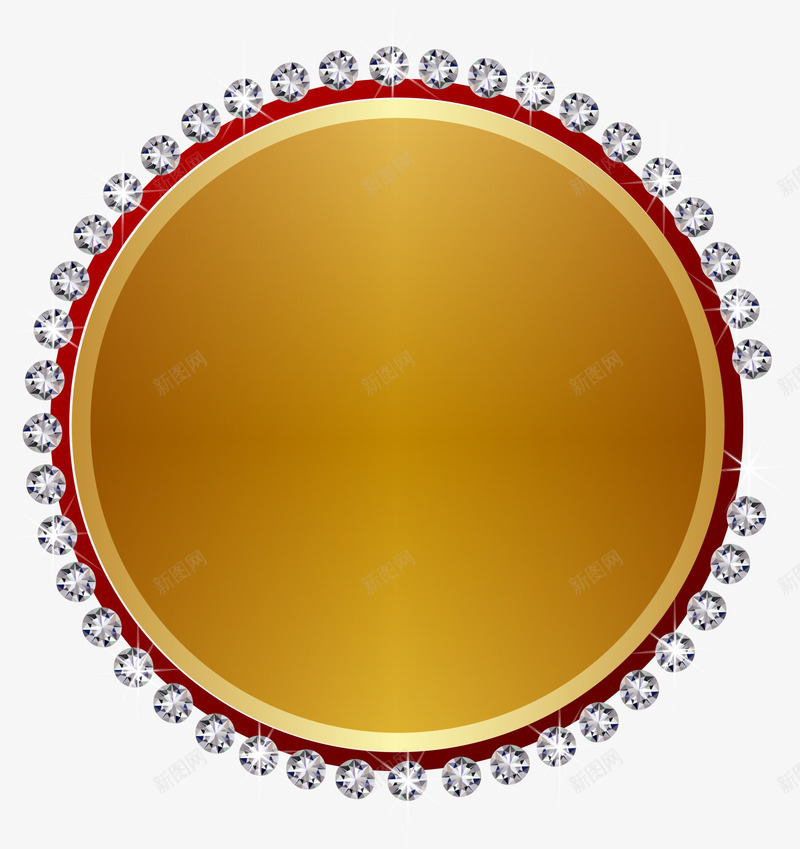 金色钻石圆圈png免抠素材_新图网 https://ixintu.com 免抠PNG 图案 圆圈 标志 装饰图案 金色 钻石
