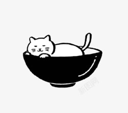 碗和小猫素材