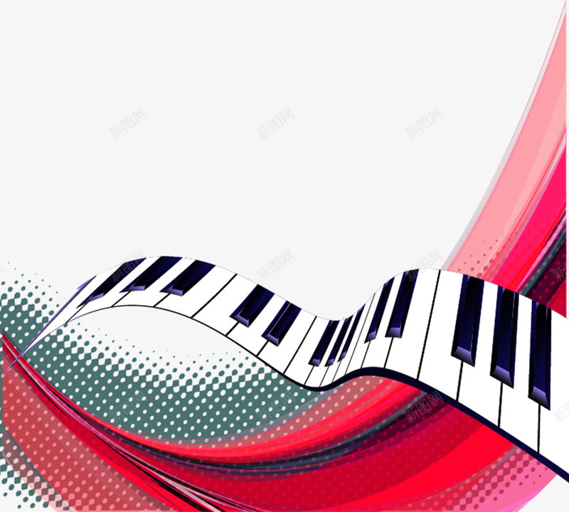 红色条纹背景黑白钢琴键盘png免抠素材_新图网 https://ixintu.com 交响乐 弹琴 歌曲 红色条纹 红色条纹背景 钢琴 键盘矢量图 黑白