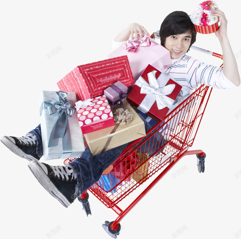 躺在购物车里的人png免抠素材_新图网 https://ixintu.com 商品 礼物 购买 购物 购物车