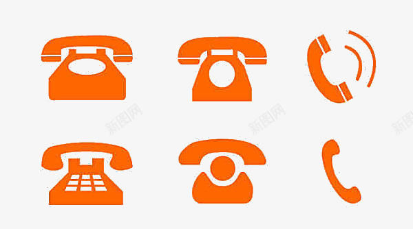 橙色电话图标图标