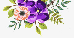 爱心花盆紫色花朵图案高清图片