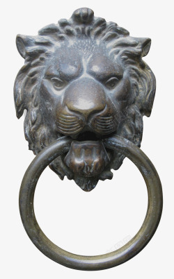 狮子头部青铜狮子头门环高清图片